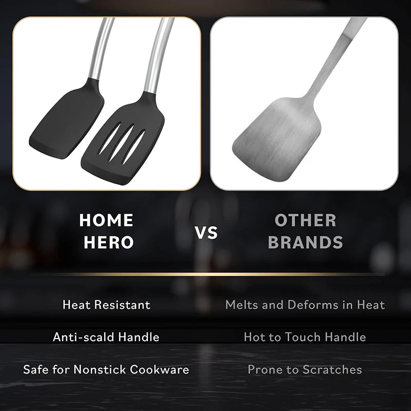 2PCS Heat-Resistant Silicone Spatula Cooking Set