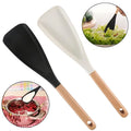 Silicone Spatula Spoon with Wooden Handle Set