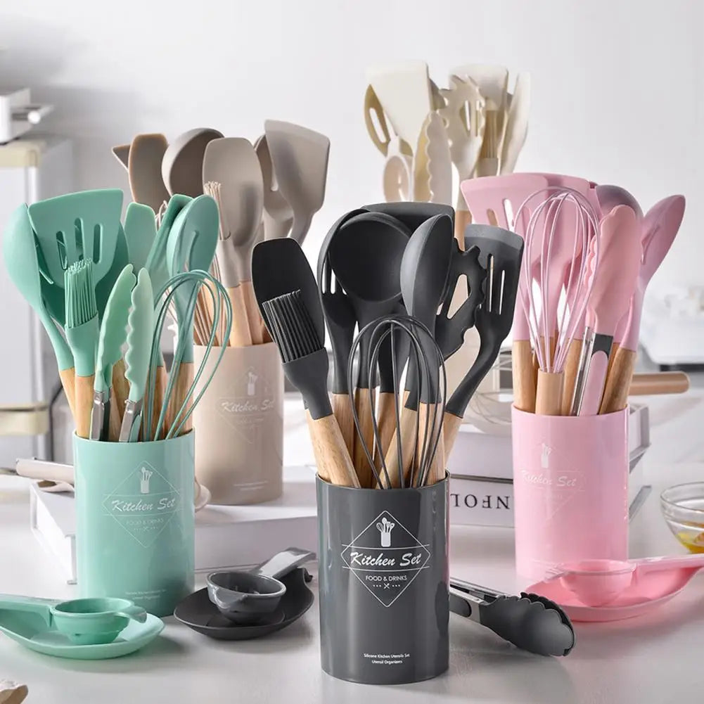 12/14PCS Heat-Resistant Silicone Cooking Utensil Set