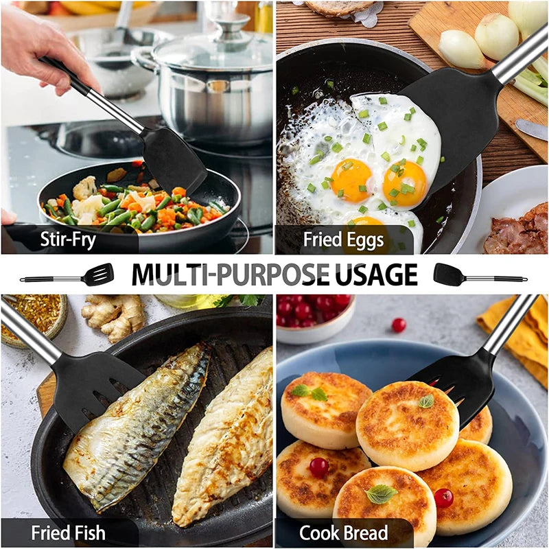 2PCS Heat-Resistant Silicone Spatula Cooking Set